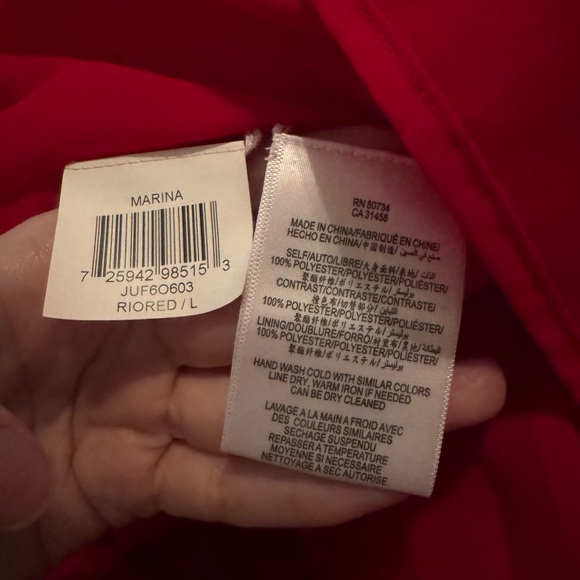 NWT BCBG Max Azria Marina Gem Illusion Dress in Rio Red - Size Large - Picture 10 of 14